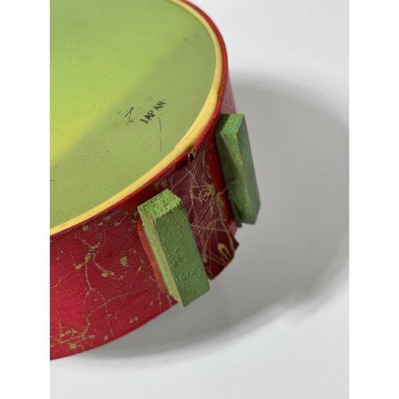 Vtg Japanese Round Diorama Box Kokeshi Figures Mirror Wooden - Picture 7 of 9